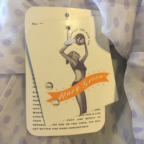 MARY GREEN Sheer Silk Lavender Polka Dot Nightgown  ၄၃   NEW WITH TAGS! - Picture 12 of 13